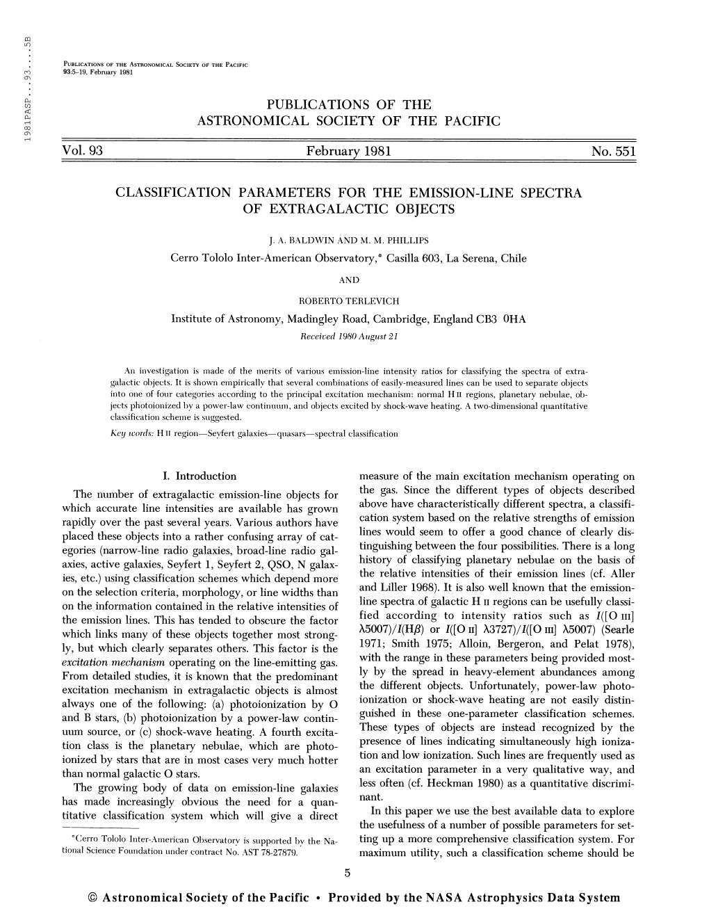 Publications of the Astronomical Society of the Pacific 93:5-19, February 1981