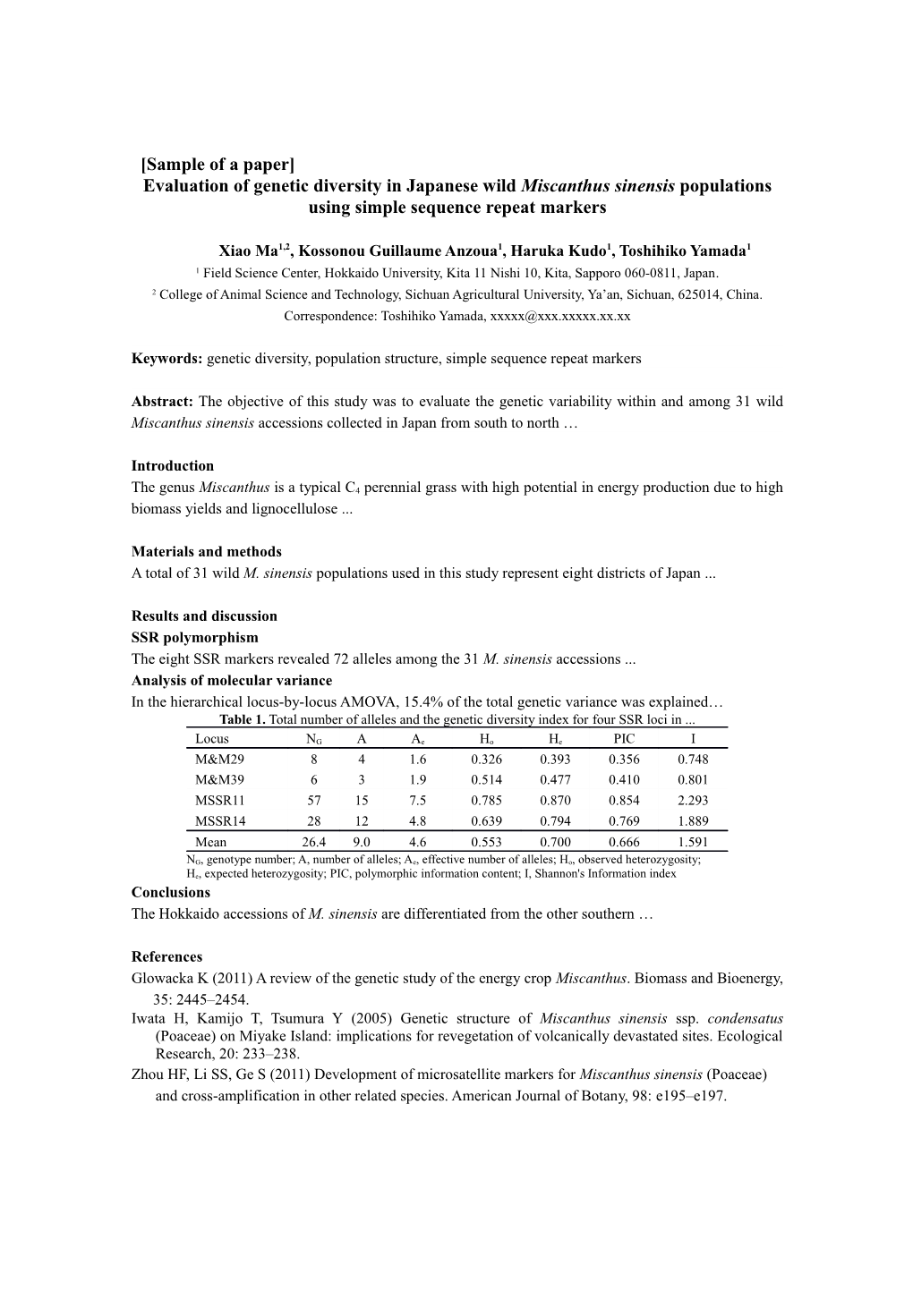 Xiao Ma1,2, Kossonou Guillaume Anzoua1, Haruka Kudo1, Toshihiko Yamada1