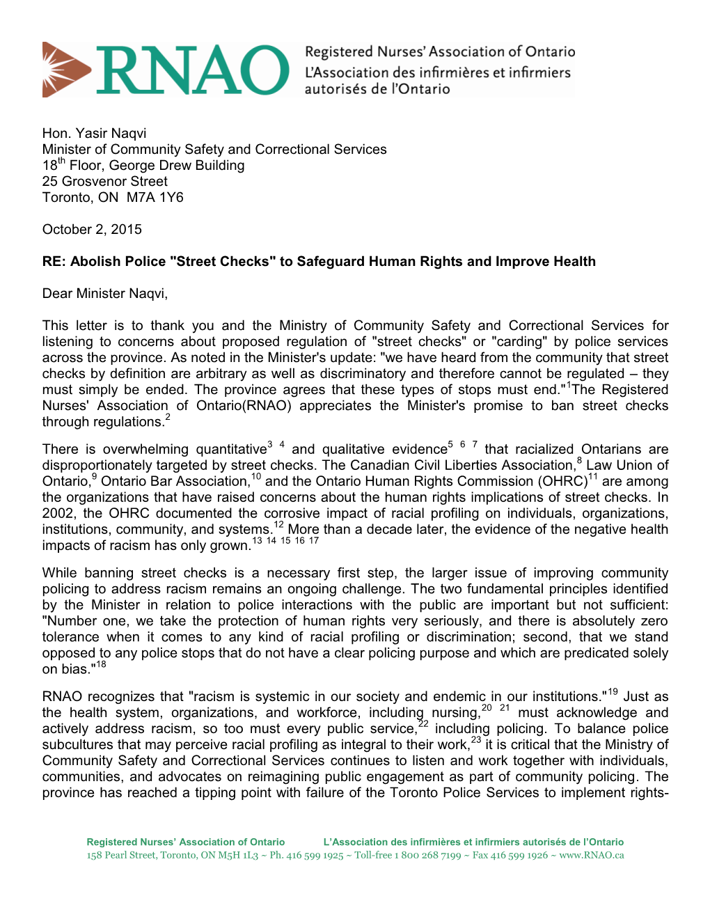 Letter to Yasir Naqvi