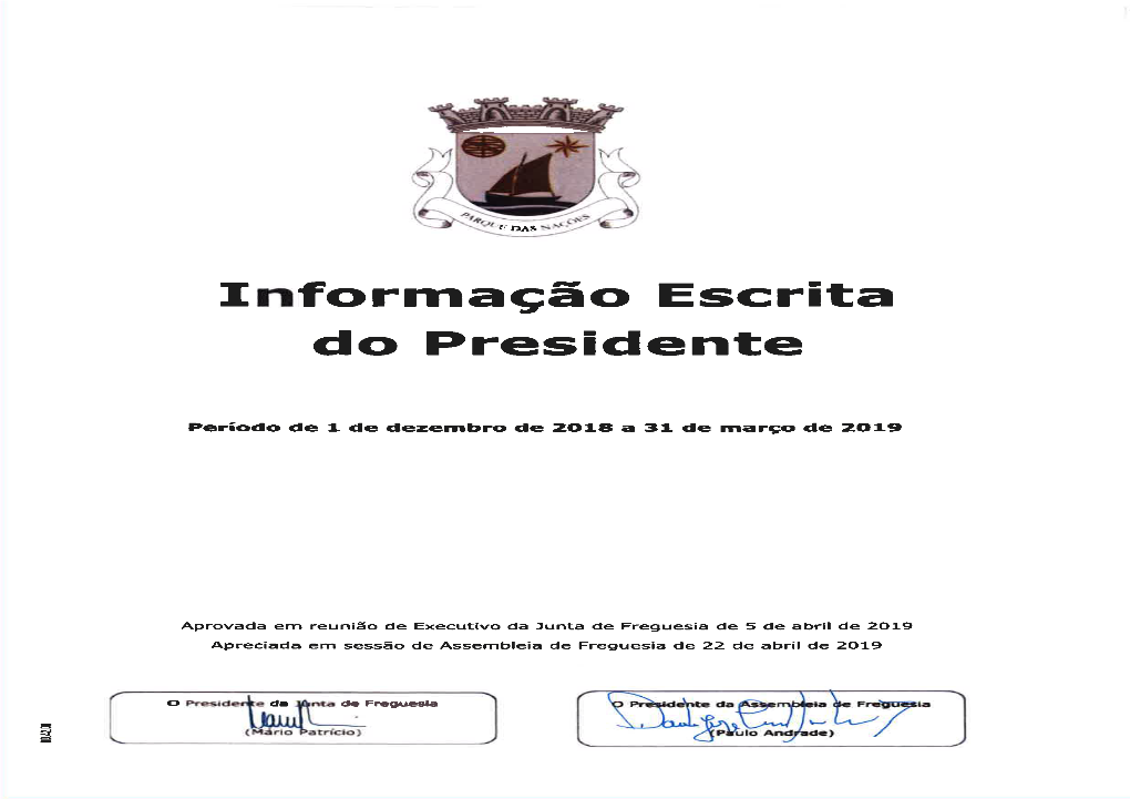 Informação Escrita Do Presidente