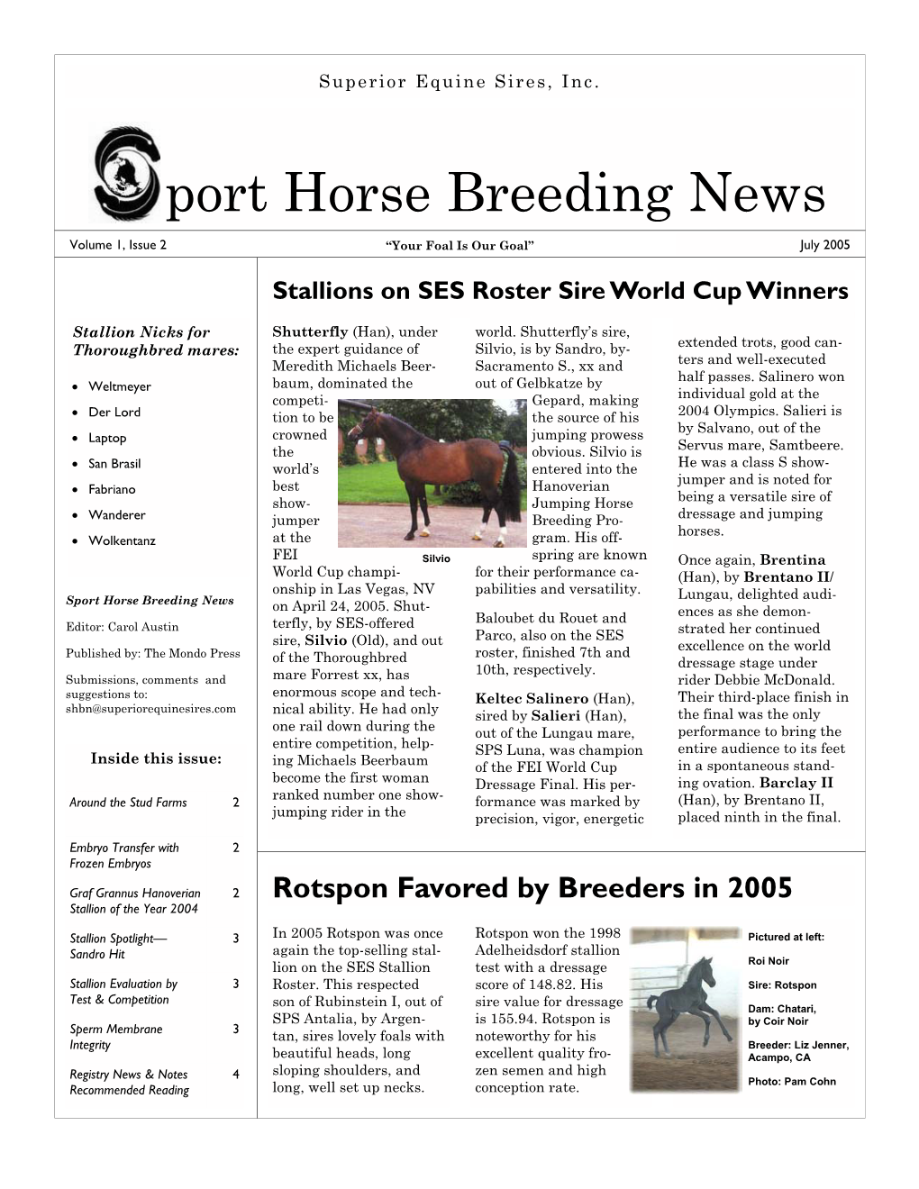 Port Horse Breeding News
