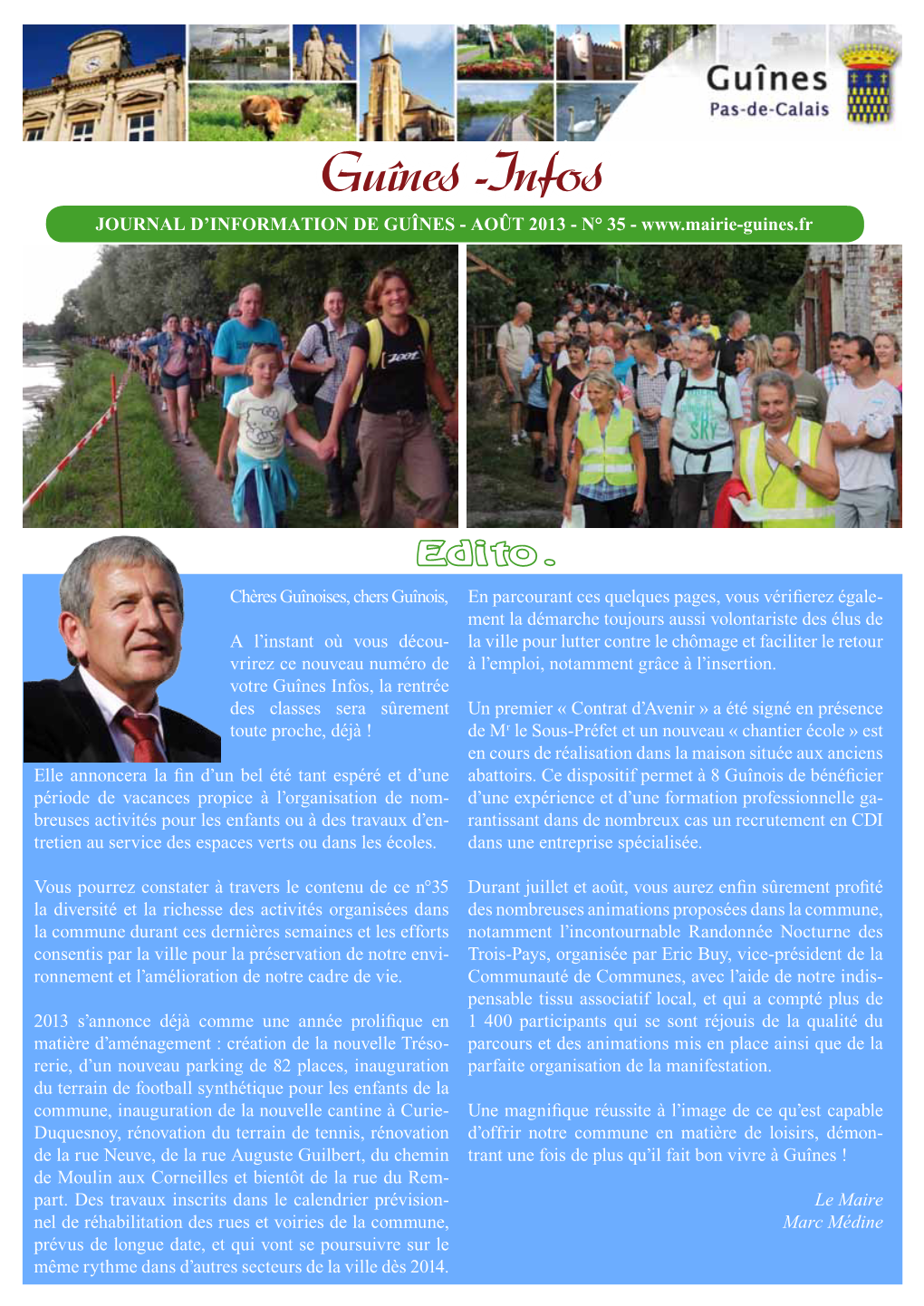 Guînes -Infos JOURNAL D’INFORMATION DE GUÎNES - AOÛT 2013 - N° 35