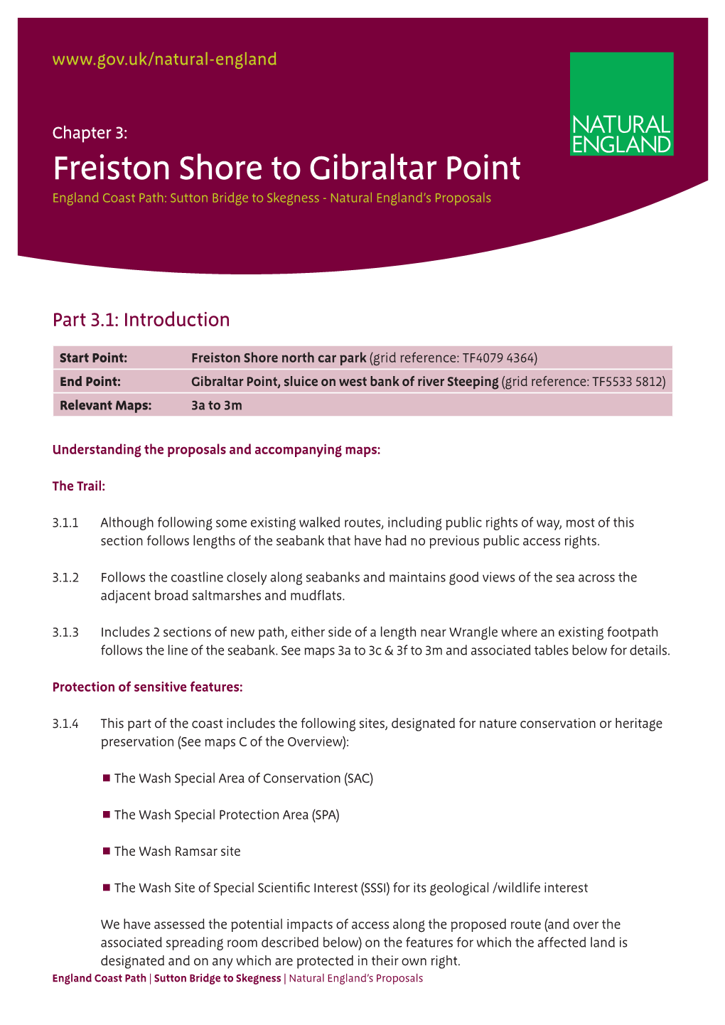 Freiston Shore to Gibraltar Point England Coast Path: Sutton Bridge to Skegness - Natural England’S Proposals