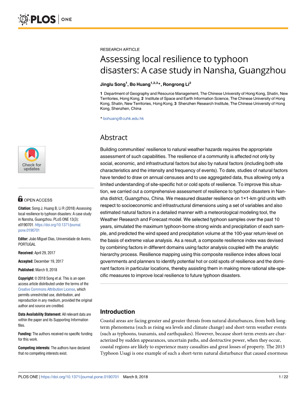 Assessing Local Resilience to Typhoon Disasters: a Case Study in Nansha, Guangzhou