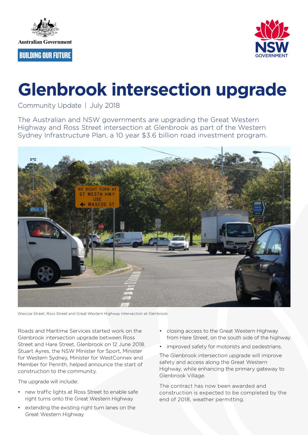 Glenbrook Intersection Upgrade Community Update | July 2018