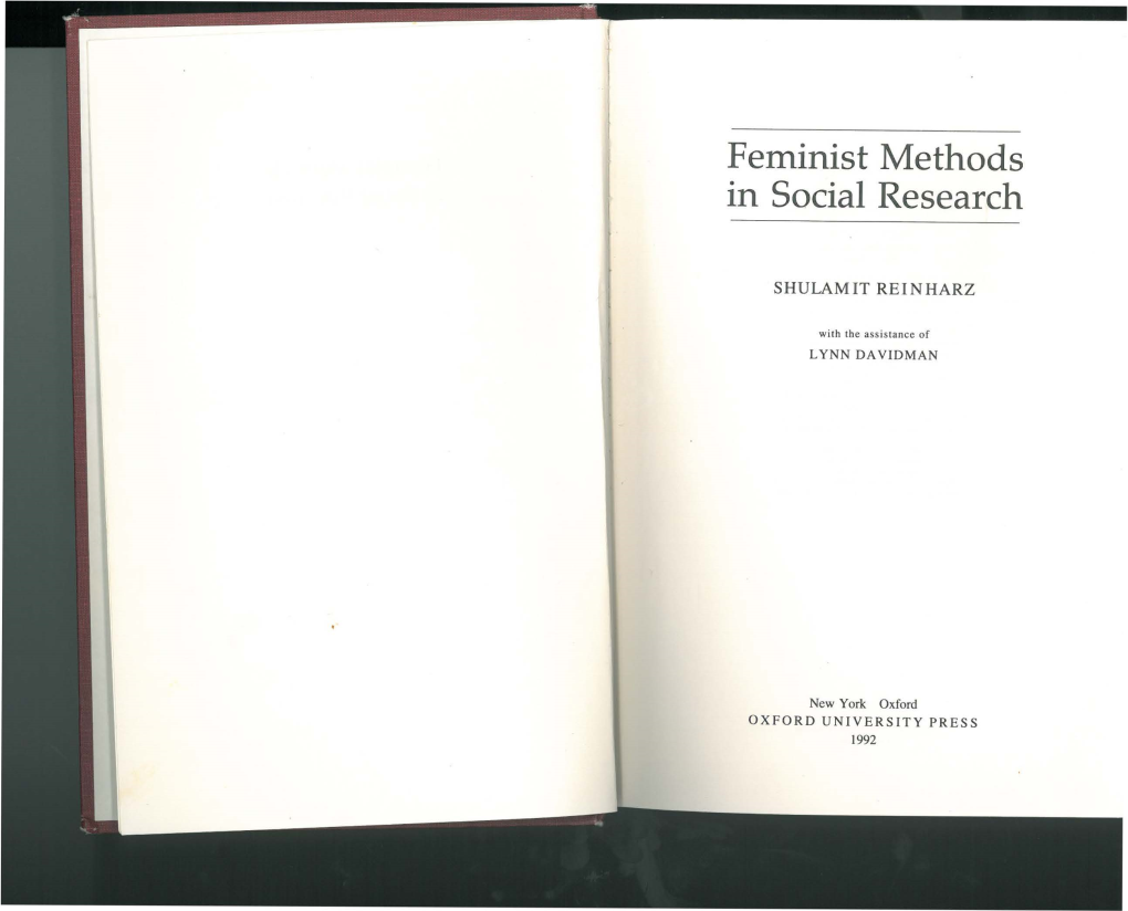 Feminist Methods in Social Research