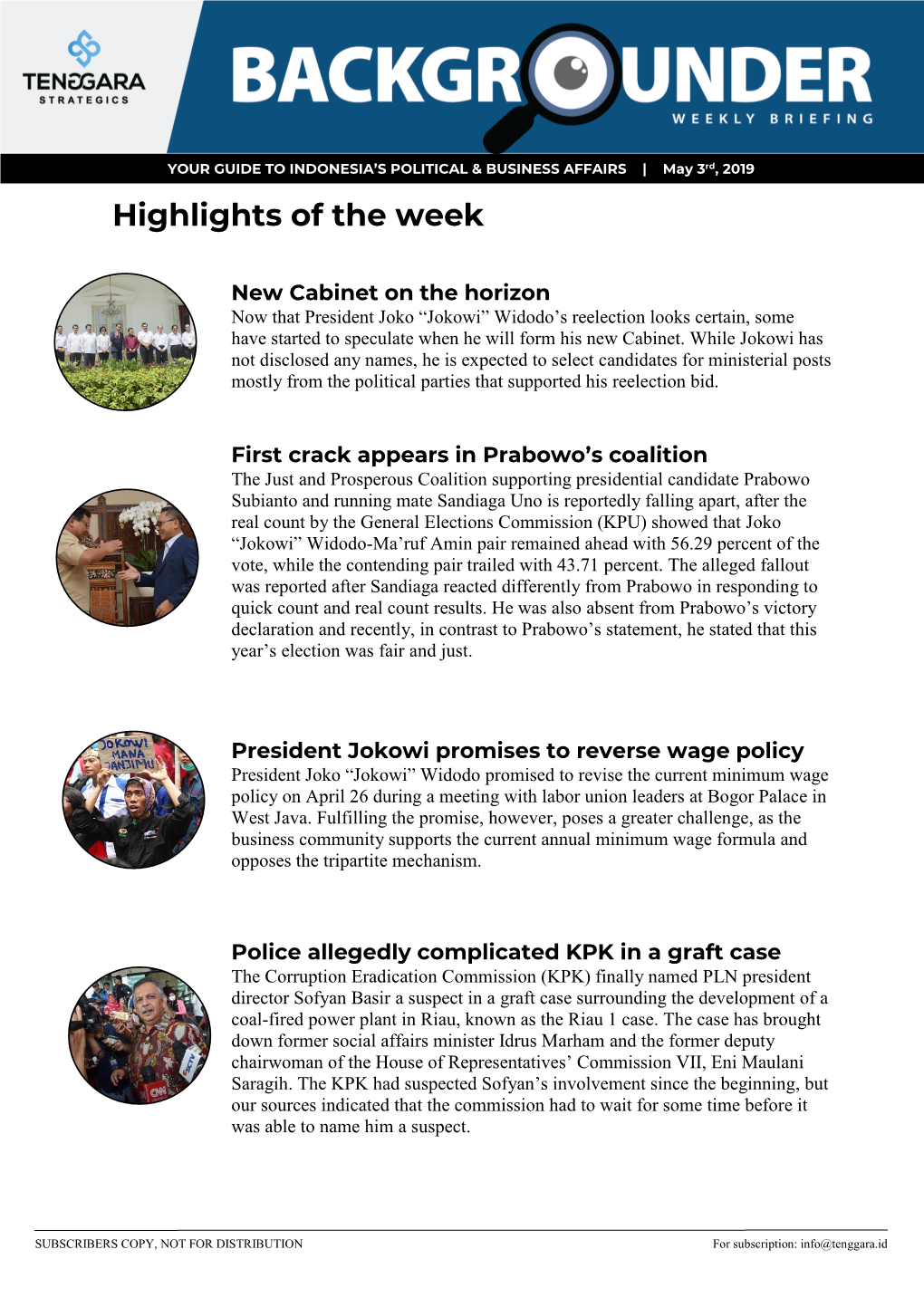 Highlights of the Week