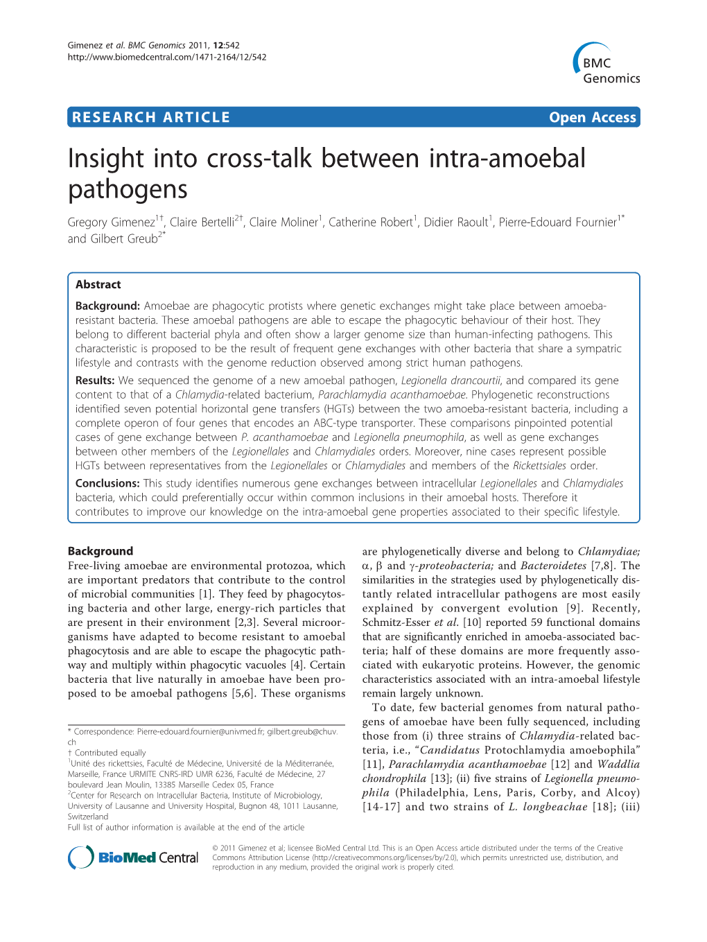 Insight Into Cross-Talk Between Intra-Amoebal Pathogens