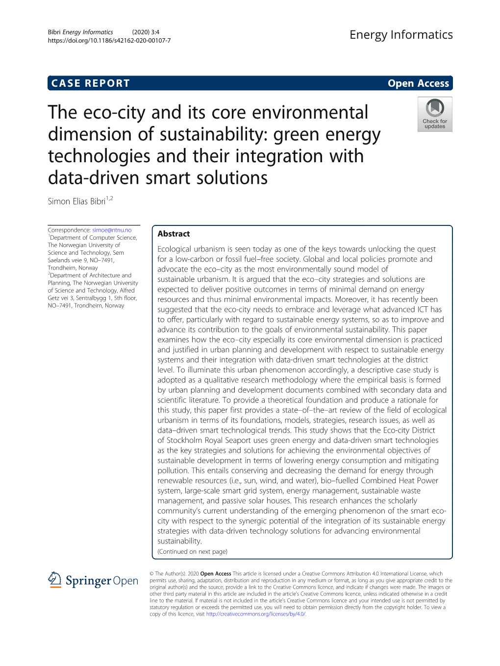 The Eco-City and Its Core Environmental