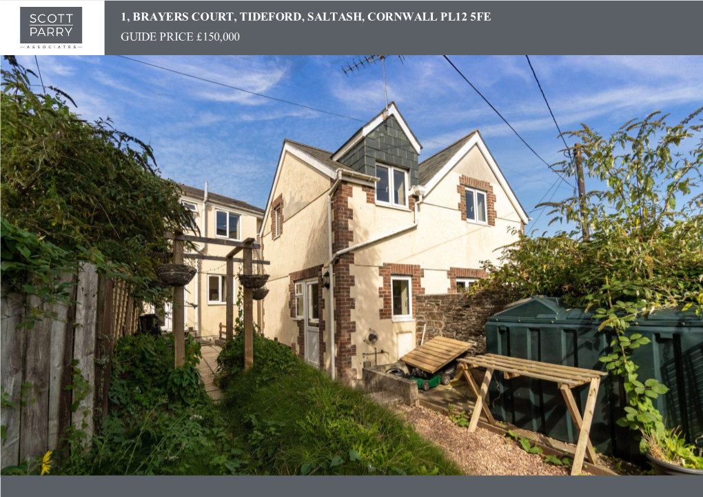 1, Brayers Court, Tideford, Saltash, Cornwall Pl12 5Fe Guide Price £150,000