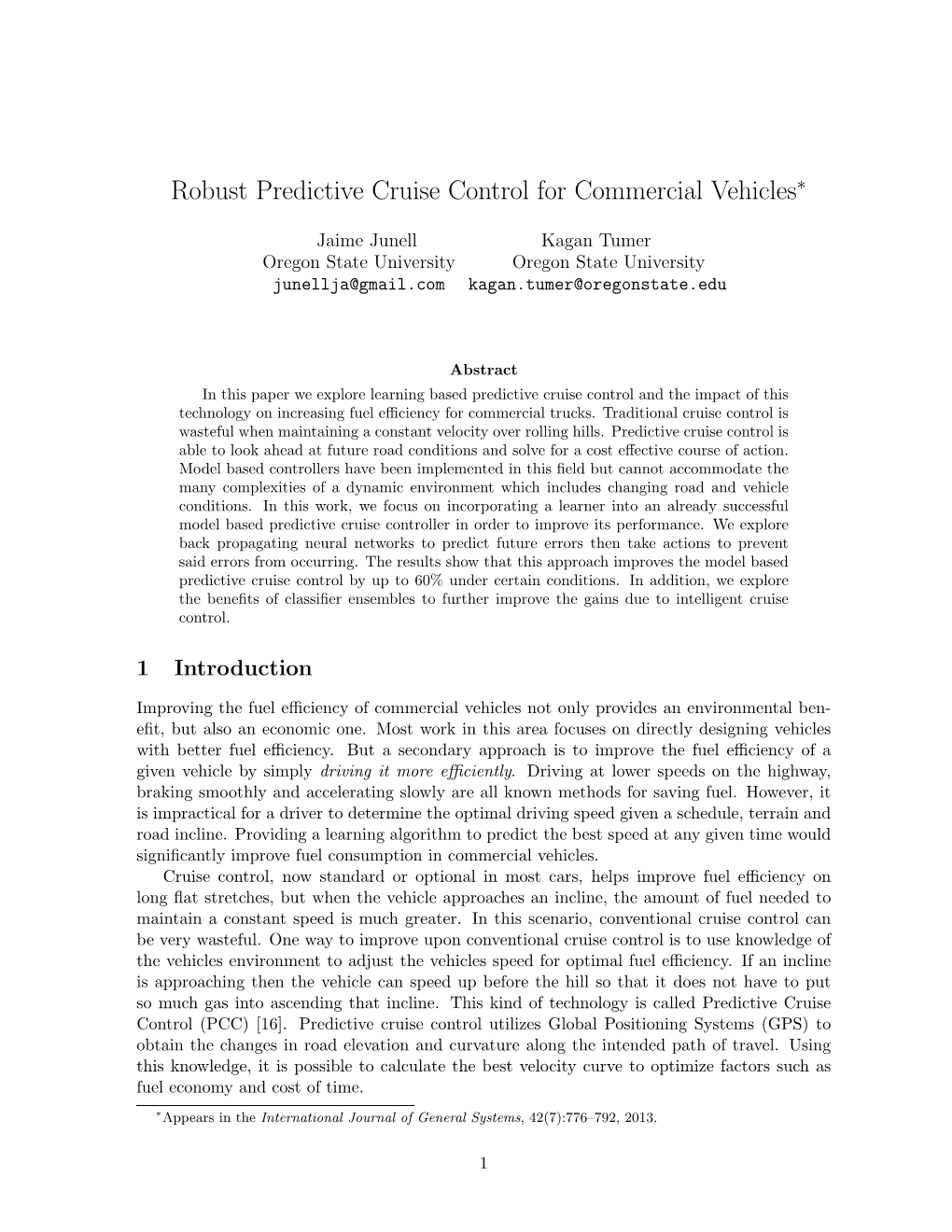 Robust Predictive Cruise Control for Commercial Vehicles∗