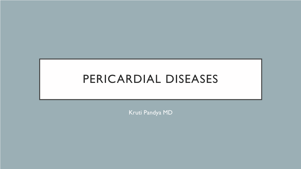 Pericardial Diseases