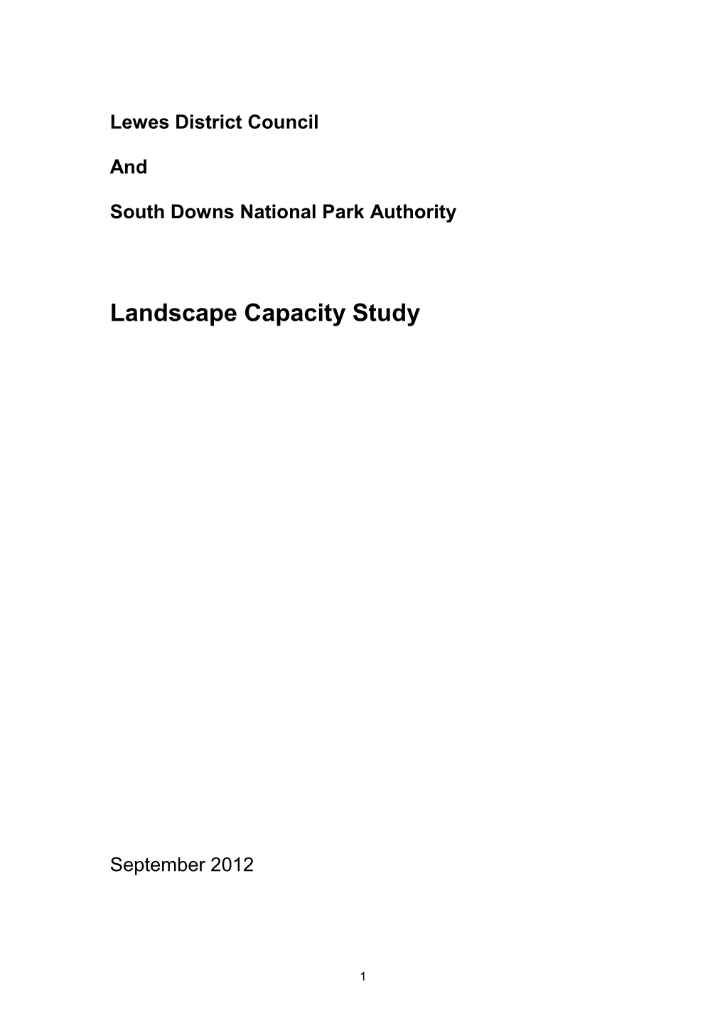 Landscape Capacity Study