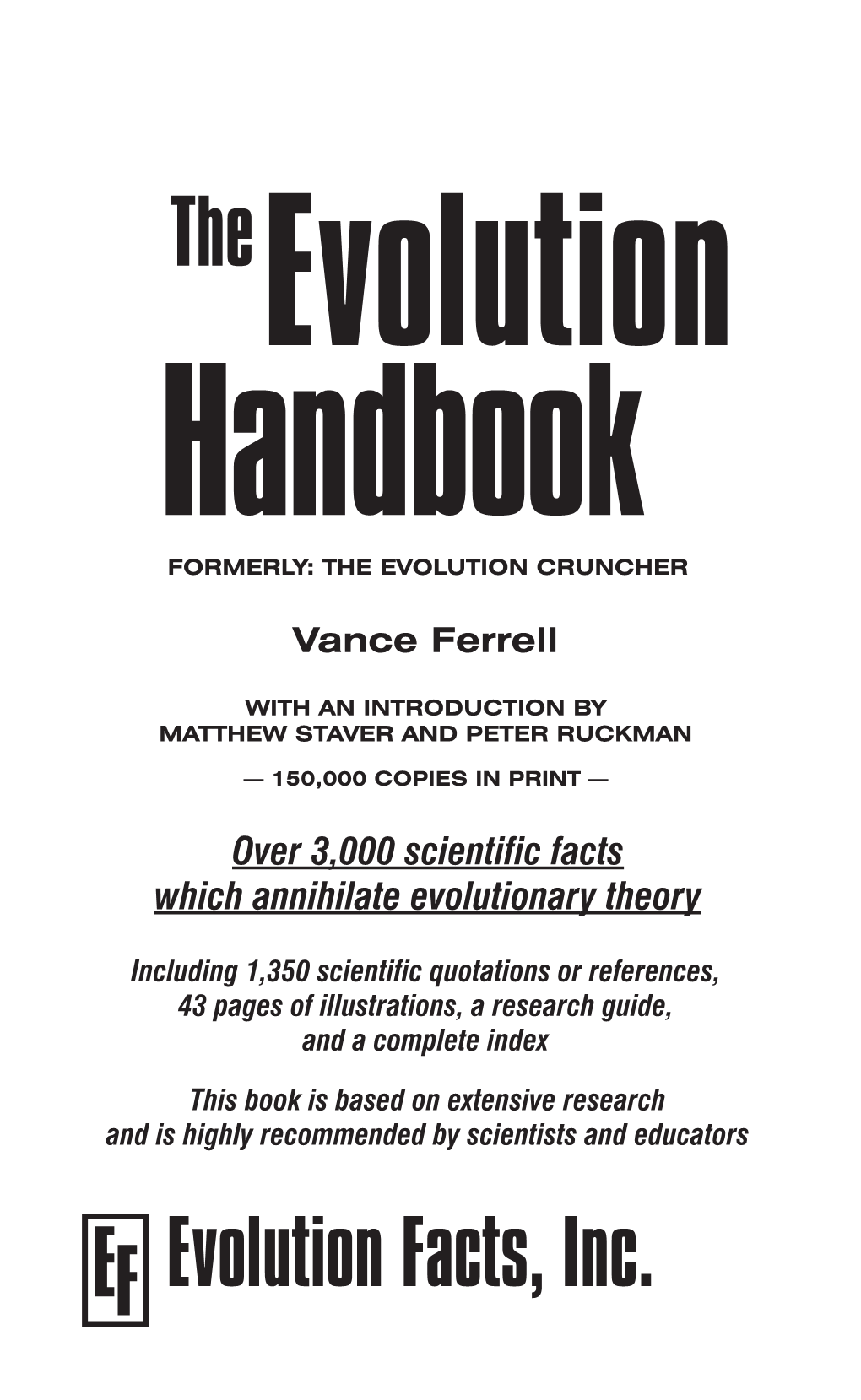 Evolution Handbook FORMERLY: the EVOLUTION CRUNCHER