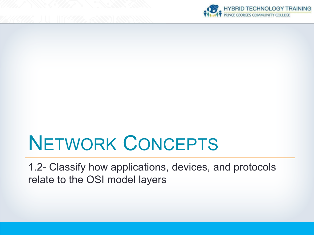 Applications, Devices, and Protocols Relate to the OSI Model Layers