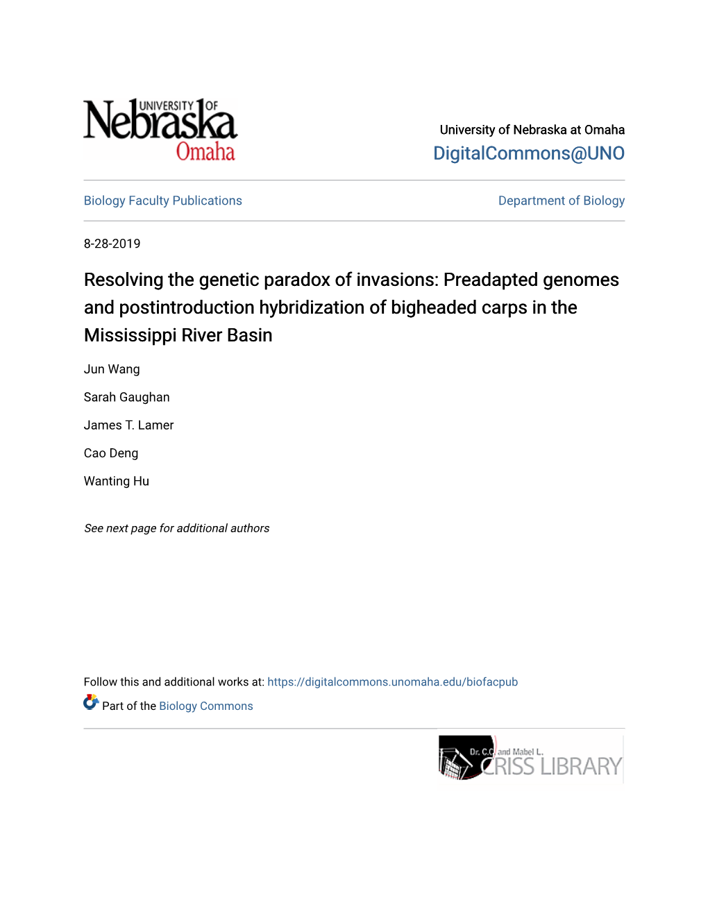 Resolving the Genetic Paradox of Invasions: Preadapted Genomes and Postintroduction Hybridization of Bigheaded Carps in the Mississippi River Basin