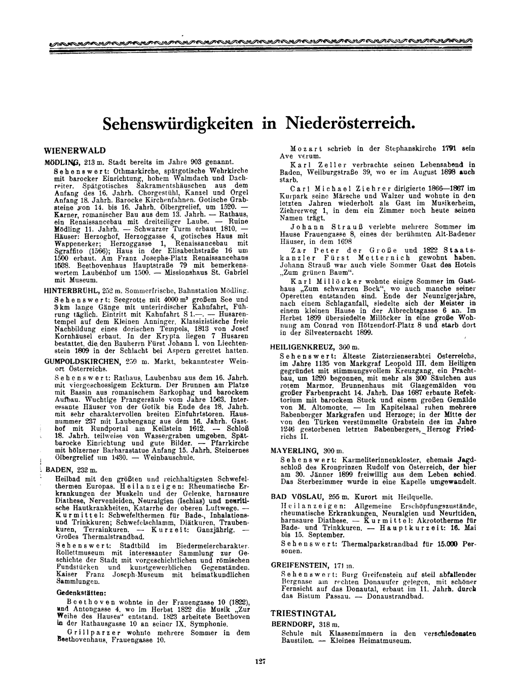 Sehenswuerdigkeiten in Niederoesterreich