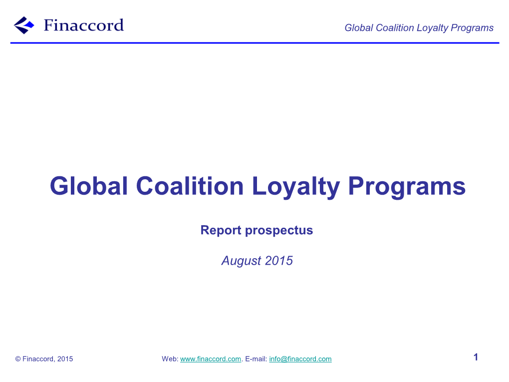 Global Coalition Loyalty Programs