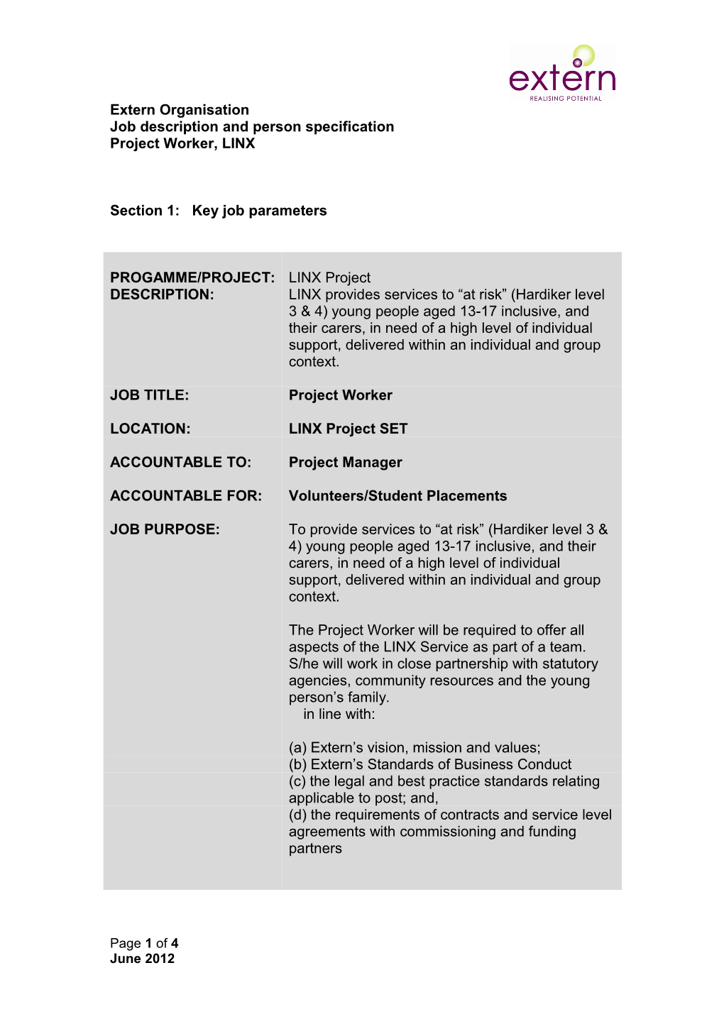 The Extern Organisation