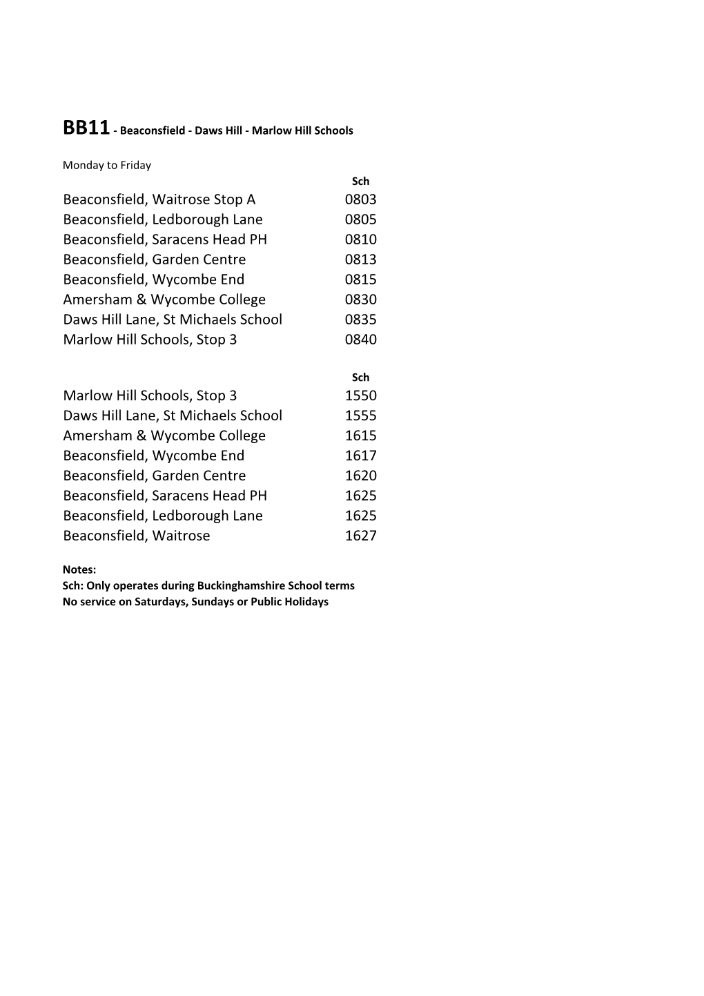 BB Carousel Timetables.Xlsx