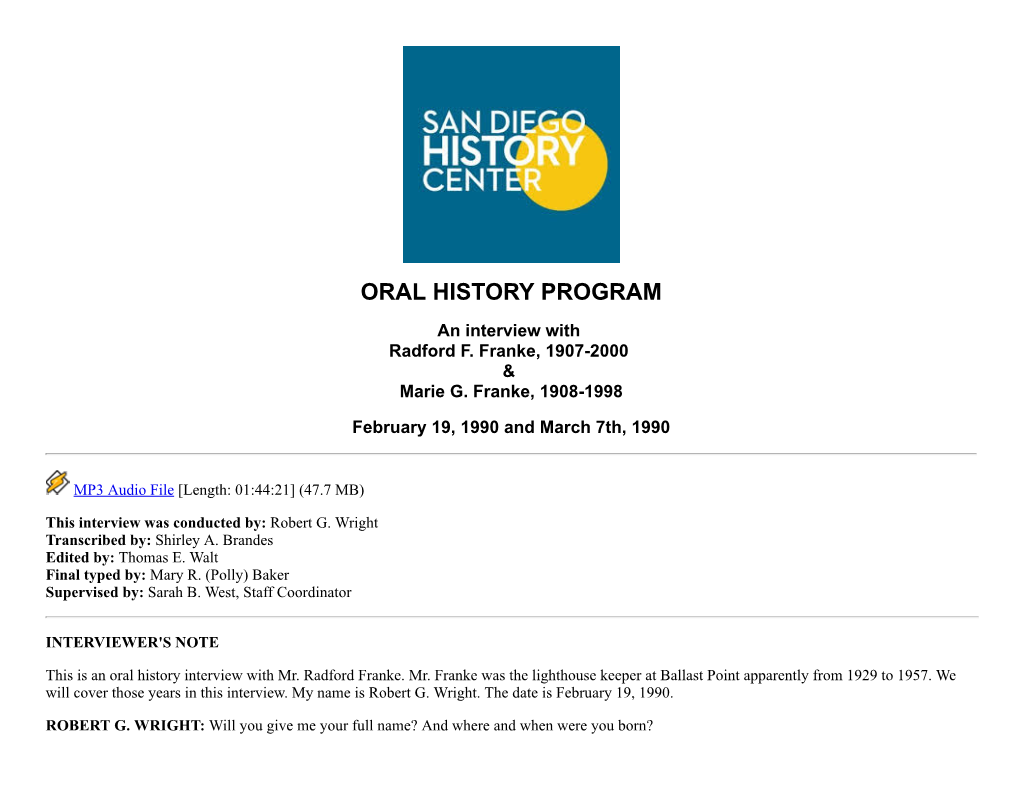 Oral History Program