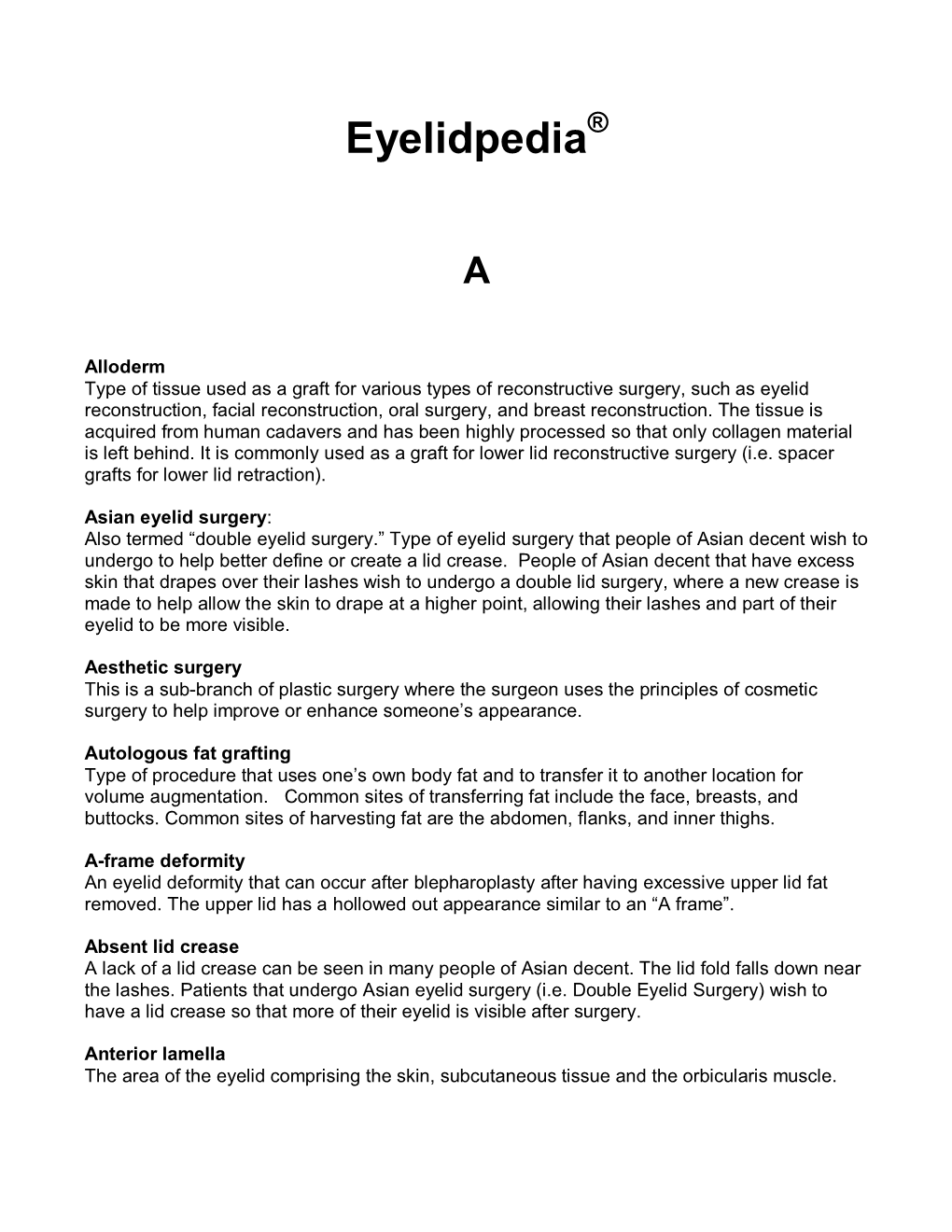 Eyelidpedia®