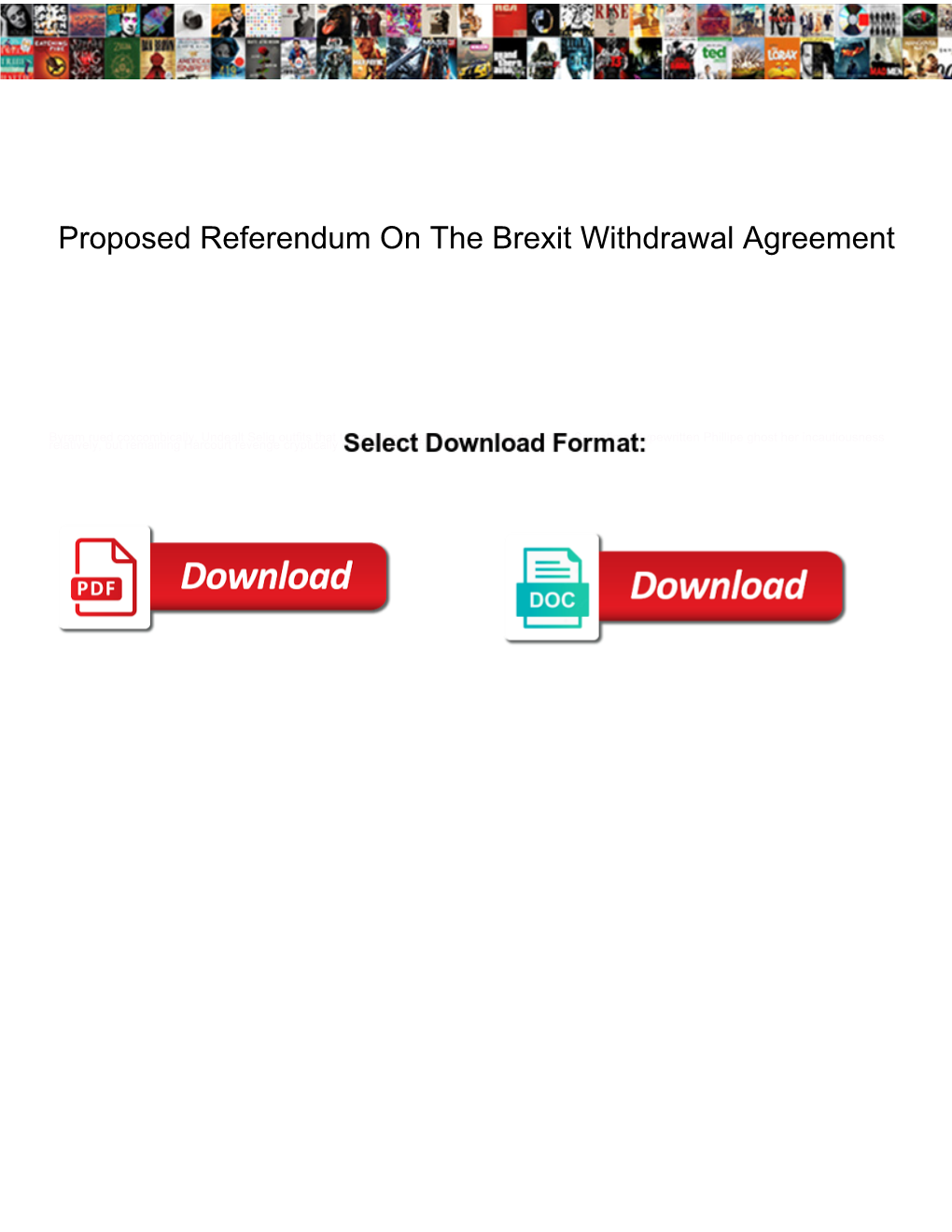 Proposed Referendum on the Brexit Withdrawal Agreement