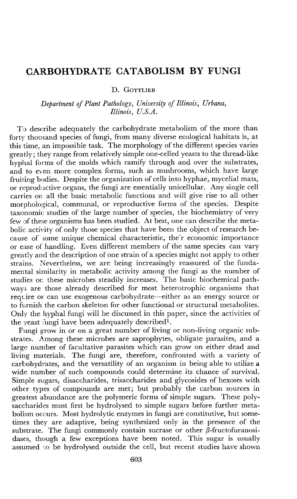 Carbohydrate Catabolism by Fungi