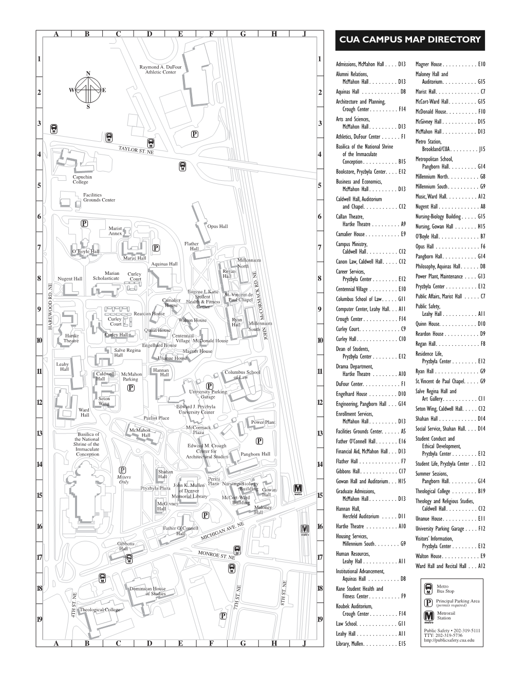 Cua Campus Map Directory