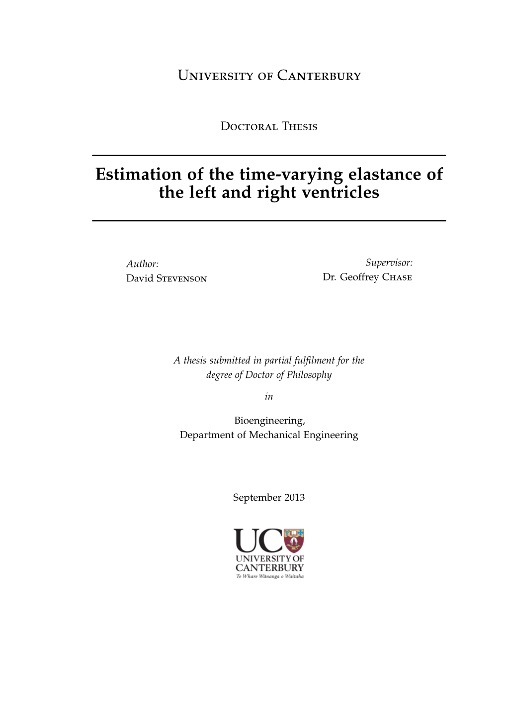 Estimation of the Time-Varying Elastance of the Left and Right Ventricles