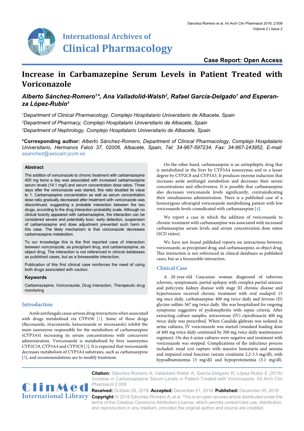 Increase in Carbamazepine Serum Levels in Patient Treated With