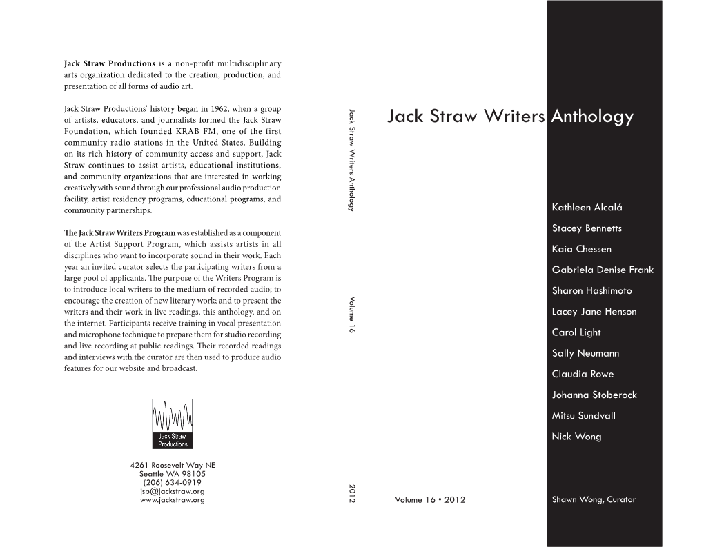 Jack Straw Writers Anthology