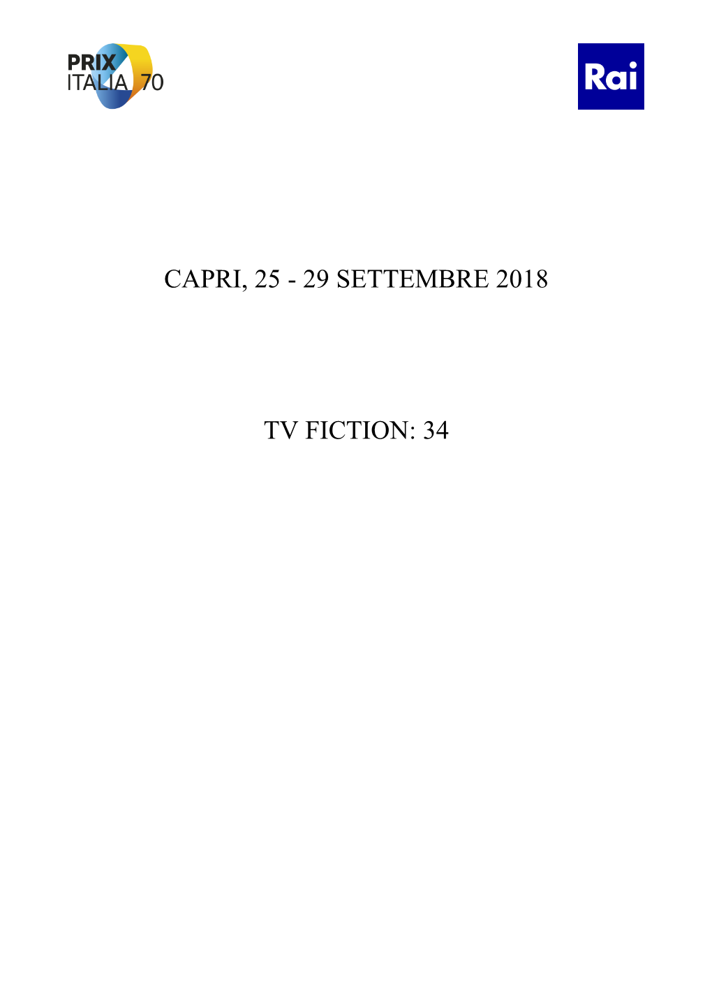 29 Settembre 2018 Tv Fiction