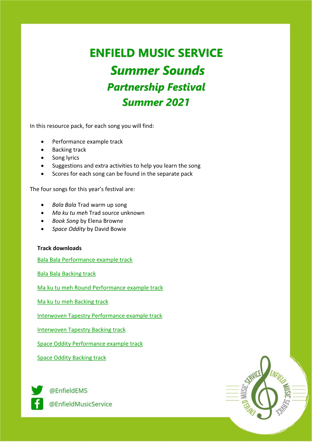 Summer Sounds Partnership Festival Summer 2021