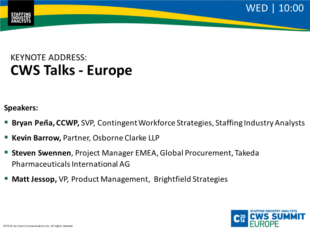 2. Wed 1000 CWS Talks Keynote Cwsse16