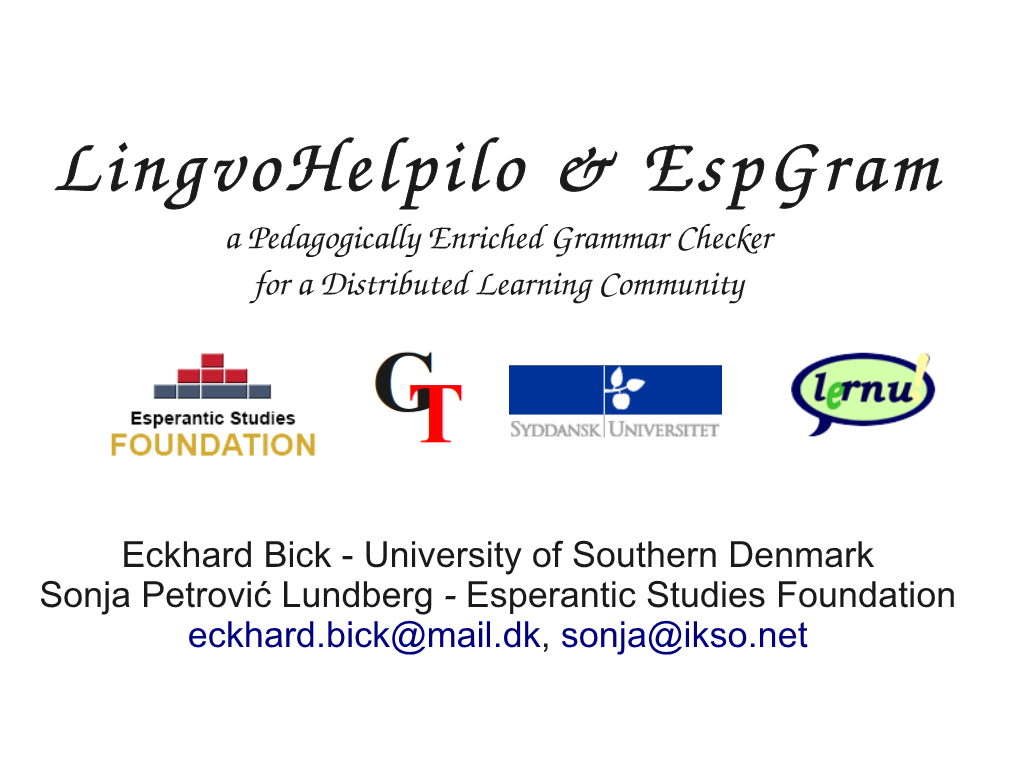 Lingvohelpilo & Espgram