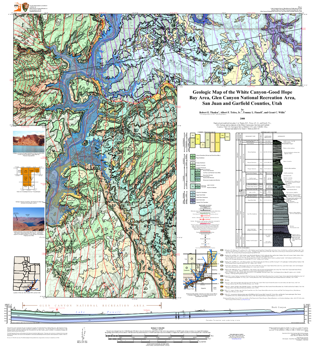 Geologic Map of the White Canyon-Good Hope Bay Area, Glen Canyon National Recreation Area, San Juan and Garfield Counties, Utah