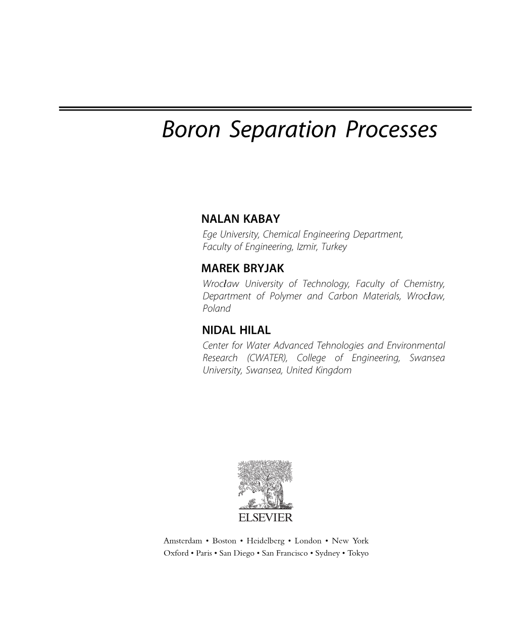 Boron Separation Processes