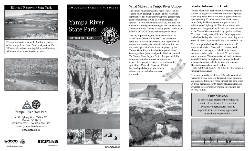 Download the Yampa River State Parks Brochure