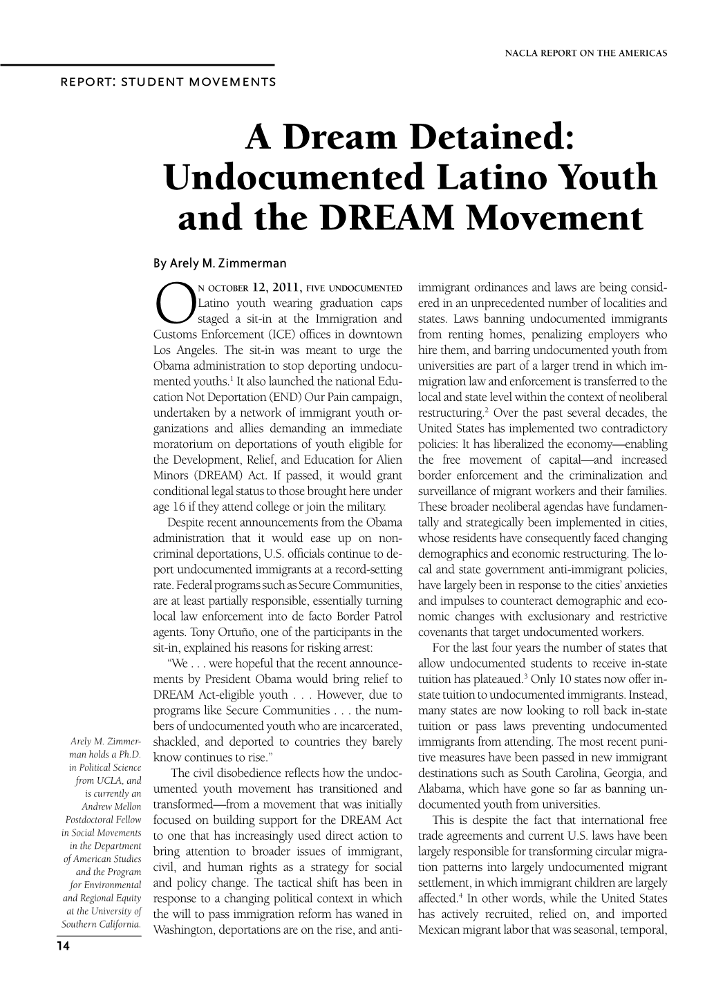 Undocumented Latino Youth and the DREAM Movement