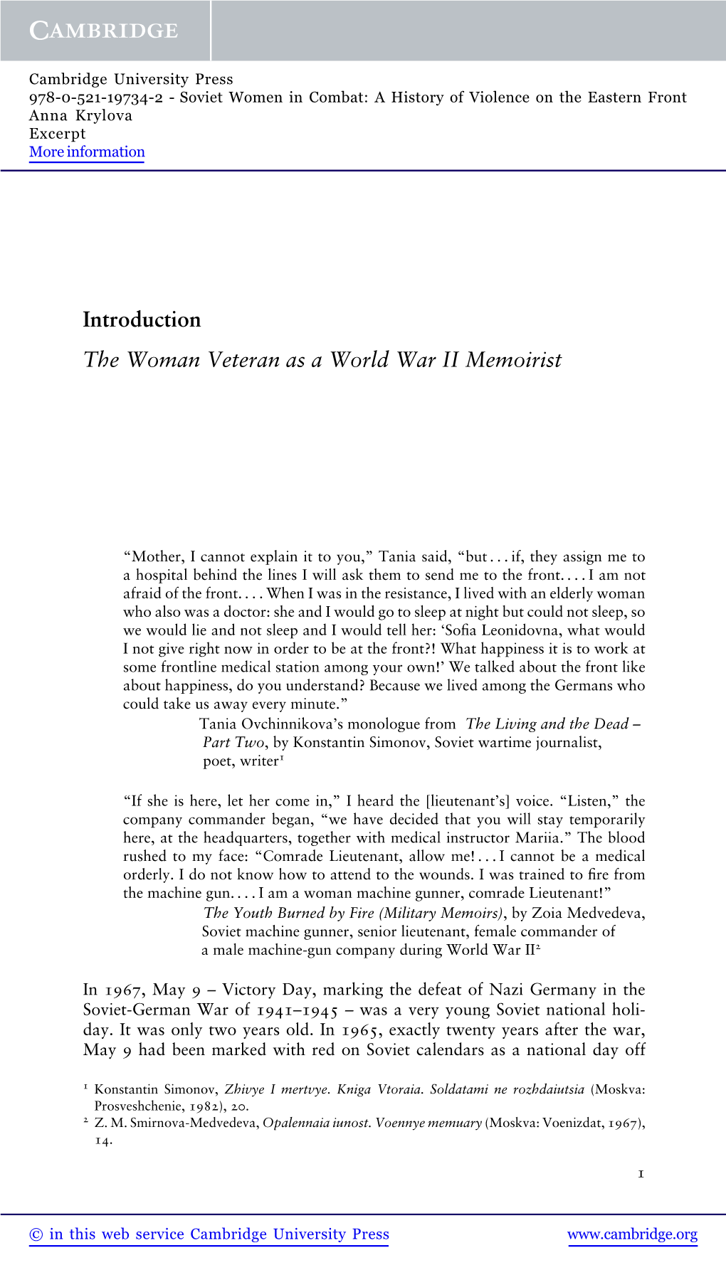 Introduction the Woman Veteran As a World War II Memoirist