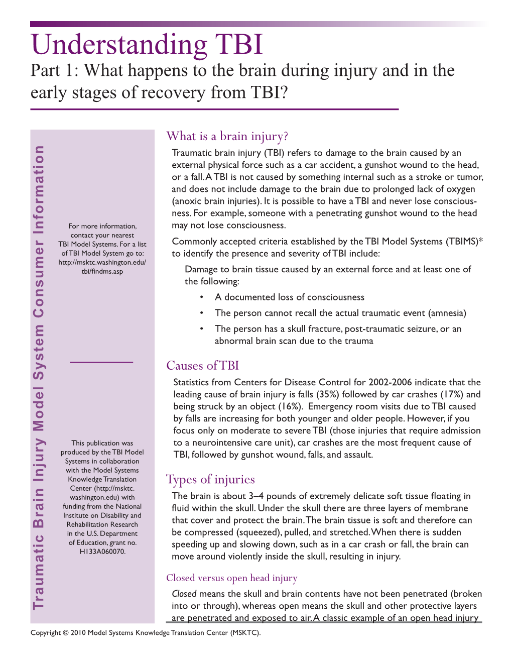 Understanding TBI, Part I