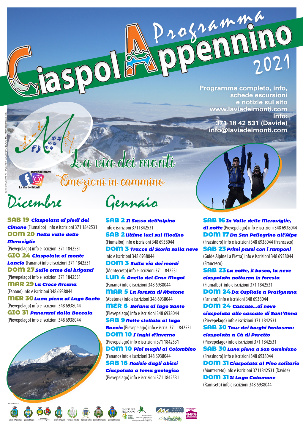 Programma Ppenni2021 Programma Completo, Info, Iaspol Schede Escursioni E Notizie Sul Sito Info: 371 18 42 531 (Davide) Info@Laviadeimonti.Com