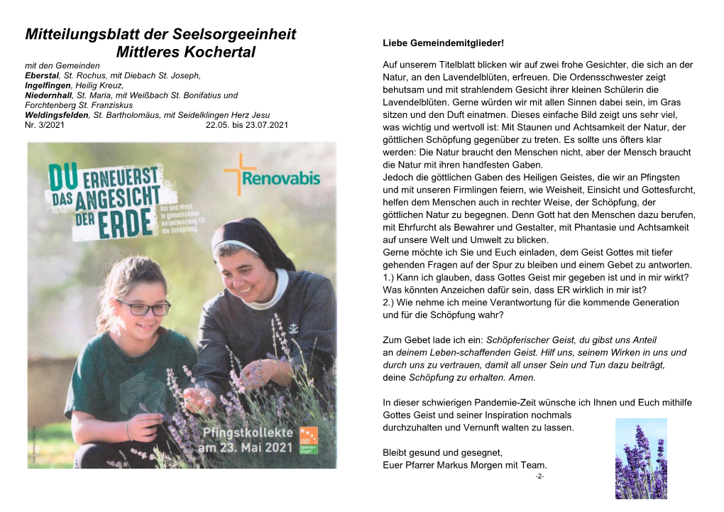 Mitteilungsblatt 3-2021 Der Seelsorgeeinheit Mittleres