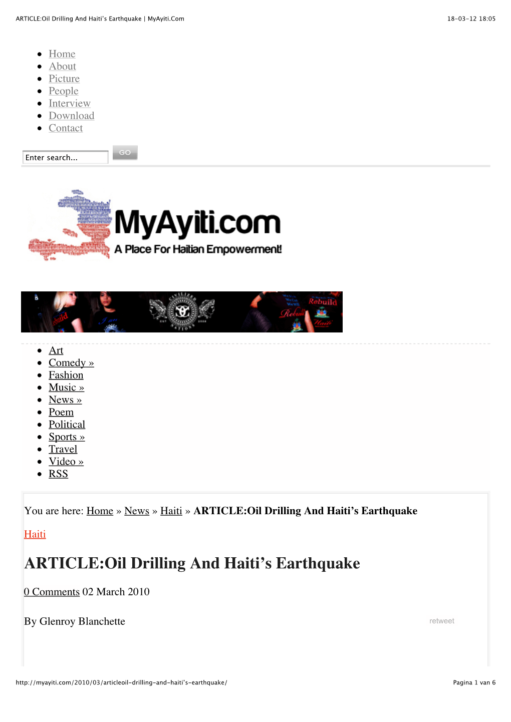 ARTICLE:Oil Drilling and Haiti's Earthquake | Myayiti.Com