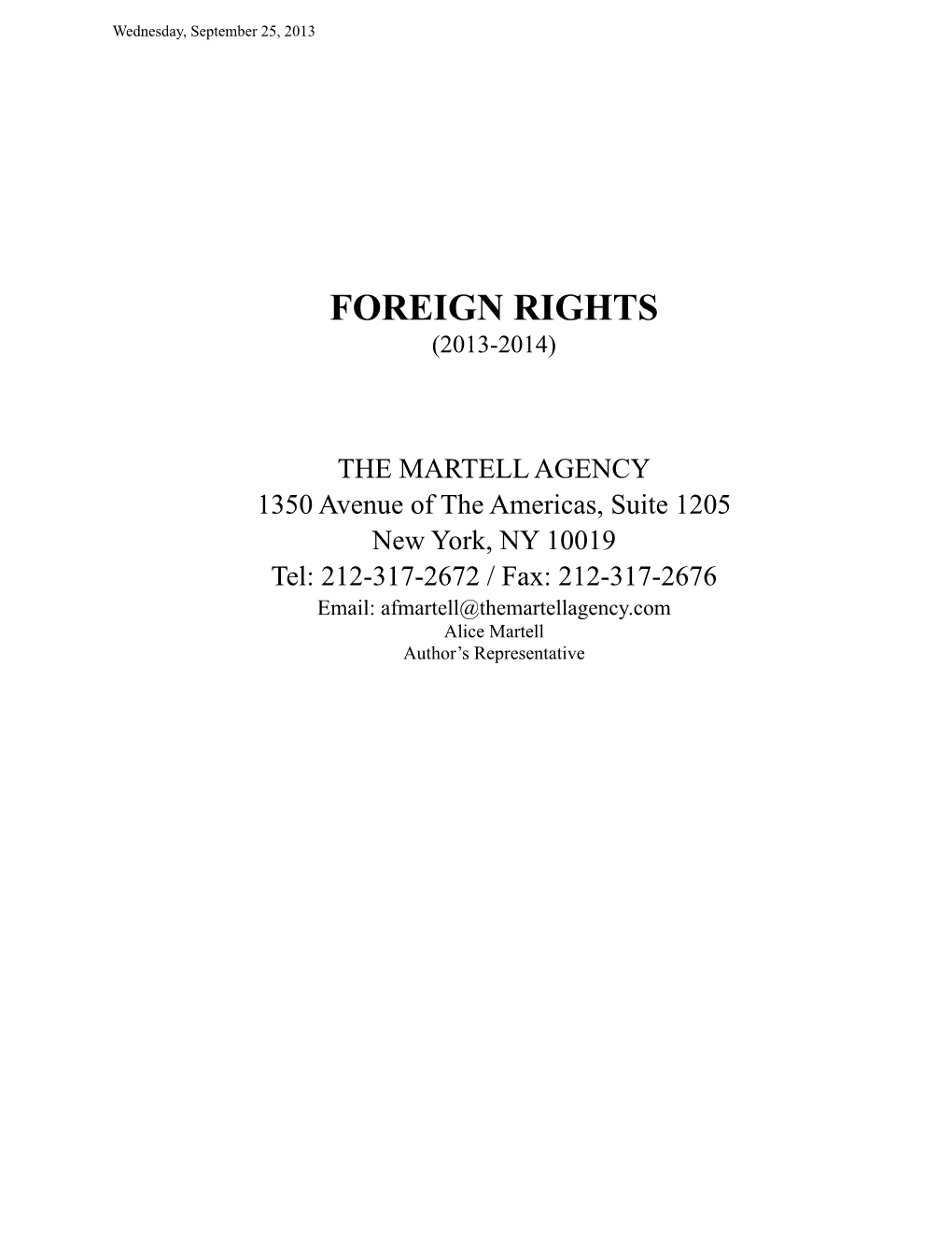 The Martell Agency