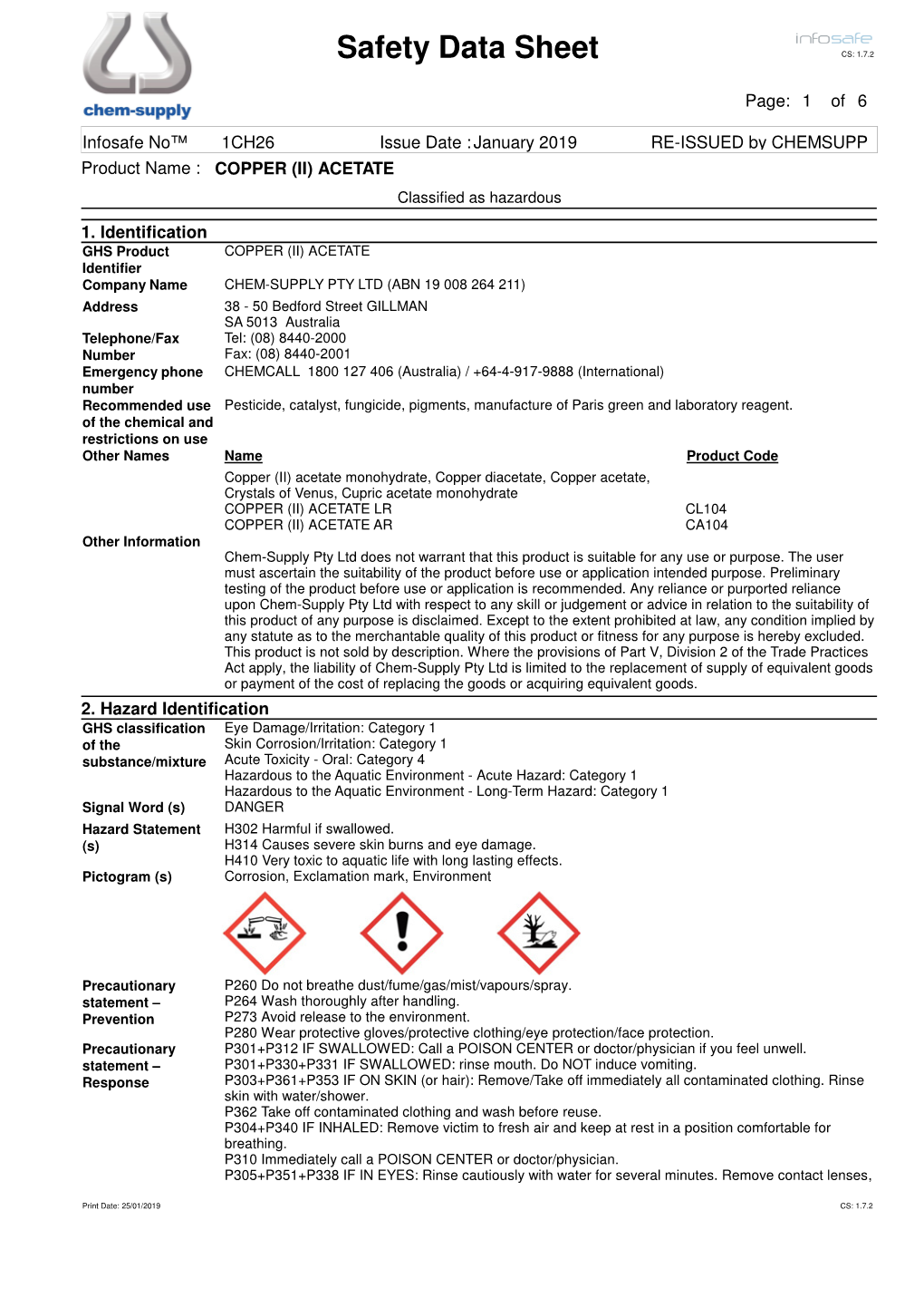 Safety Data Sheet CS: 1.7.2