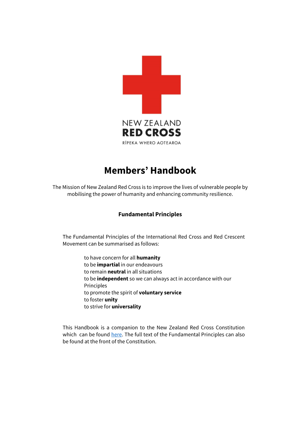 Members' Handbook August 2021