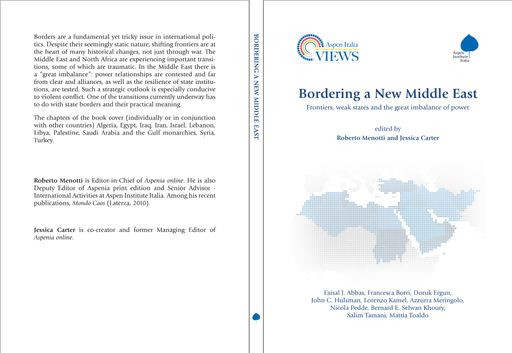 Bordering a New Middle East to Do with State Borders and Their Practical Meaning