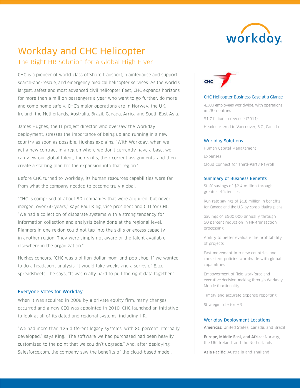 Workday and CHC Helicopter the Right HR Solution for a Global High Flyer